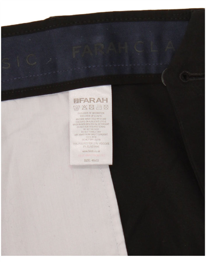 Pantaloni da abito dritti da uomo Farah W46 L33 poliestere nero