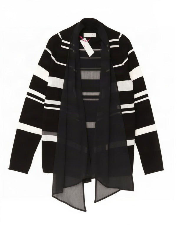 Marks & Spencer Womens Per Una Cardigan asimmetrico Top UK 16 Large Nero