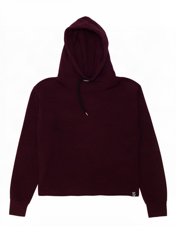 Felpa con cappuccio da donna Superdry UK 16 grande in cotone bordeaux