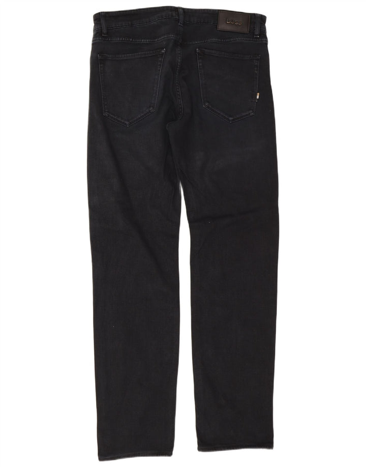 Jeans dritti da uomo Hugo Boss W32 L32 cotone blu navy
