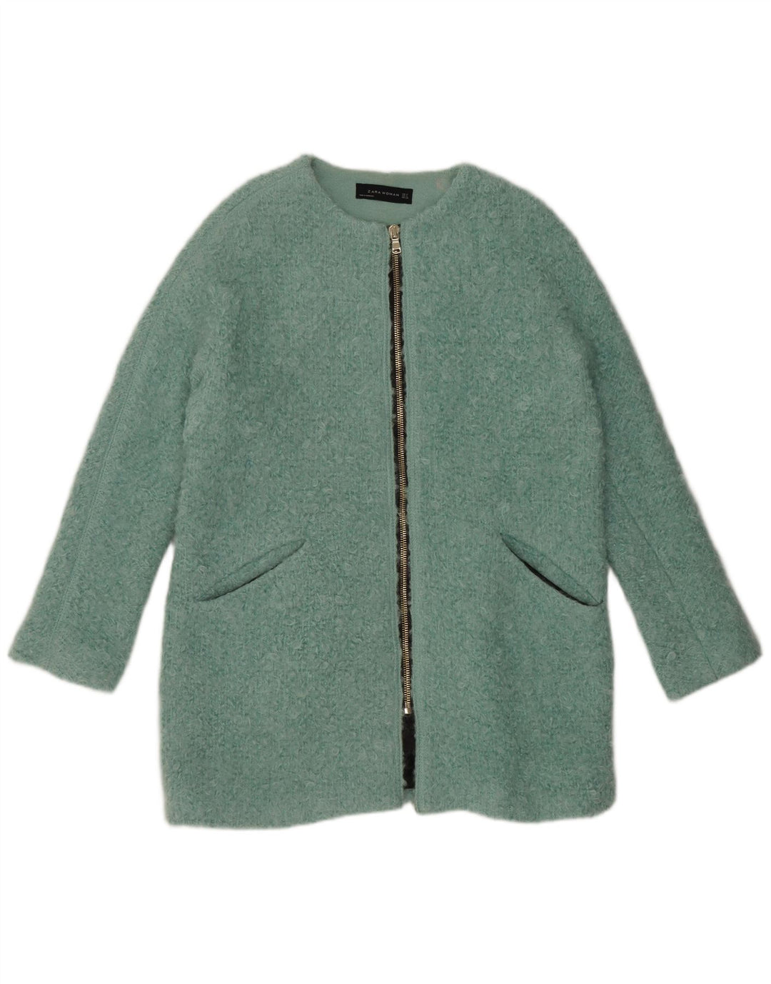 Soprabito oversize da donna Zara UK 14 cotone blu medio