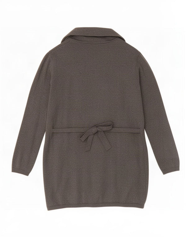 Maglione cardigan aperto lungo da donna Zara UK 14 Viscosa grigio medio