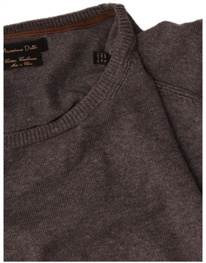 Maglione maglione girocollo da uomo Massimo Dutti XL in cotone grigio