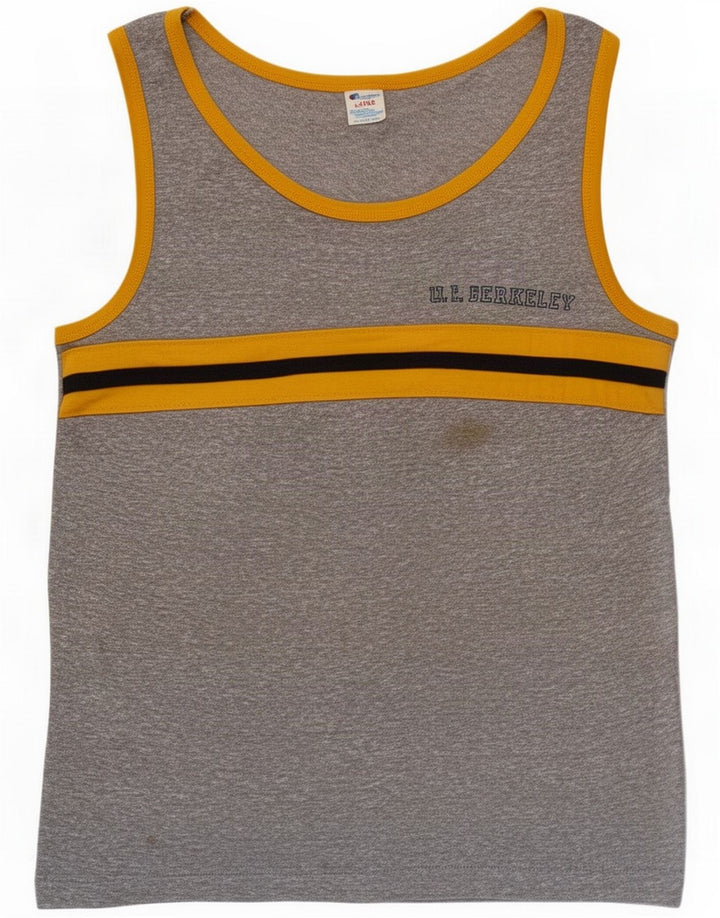 Champion Canotta da uomo grande grigio Colourblock Poliestere