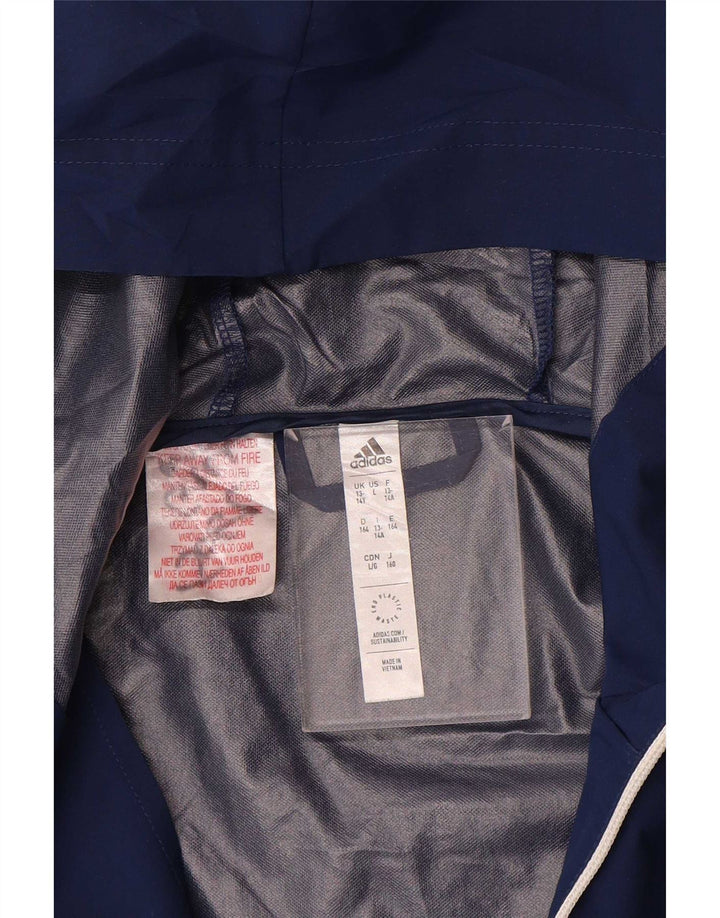 Giacca antipioggia con cappuccio Adidas da ragazzo 13-14 anni blu navy