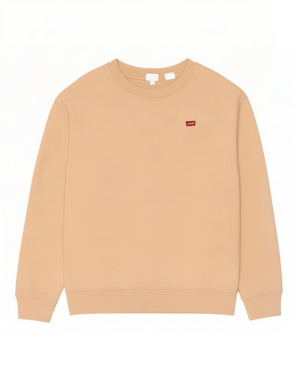 Levi's Donna Felpa Oversize Maglione UK 10 Piccolo Cotone Beige