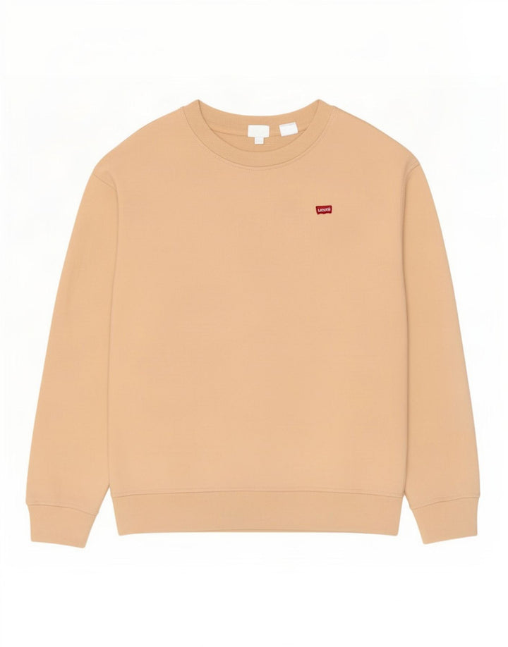 Levi's Donna Felpa Oversize Maglione UK 10 Piccolo Cotone Beige