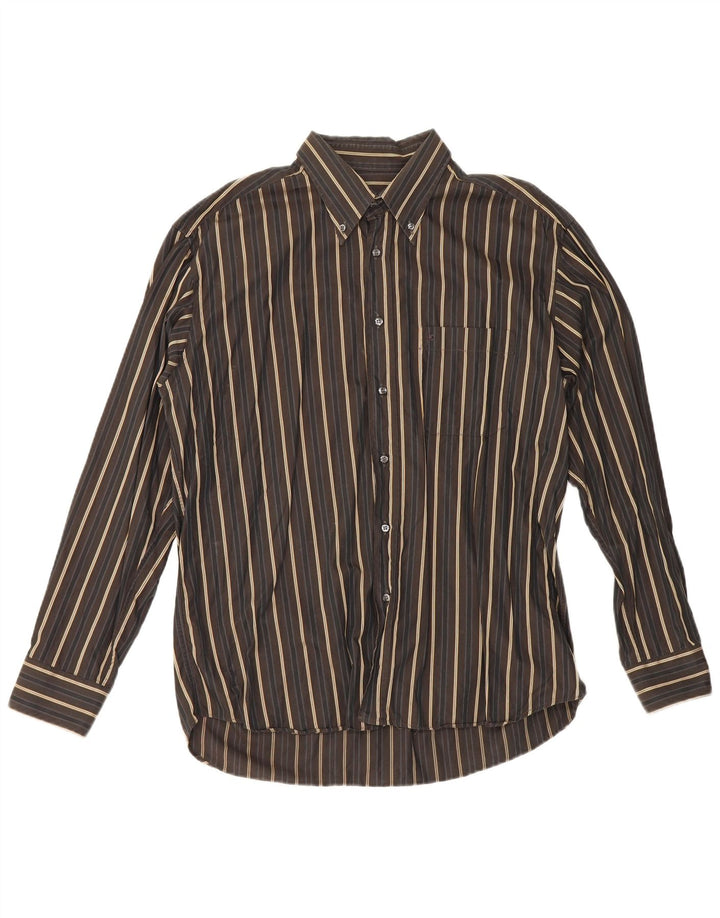 Camicia da uomo Roccobarocco taglia 43 17 XL a righe marroni