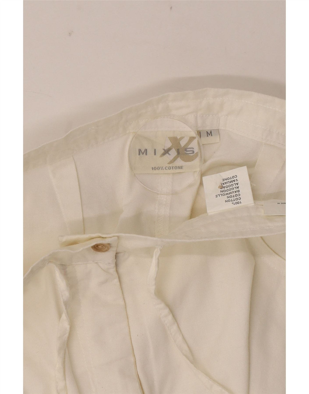 Pantaloni capri dritti da donna VINTAGE medi W28 L18 cotone bianco