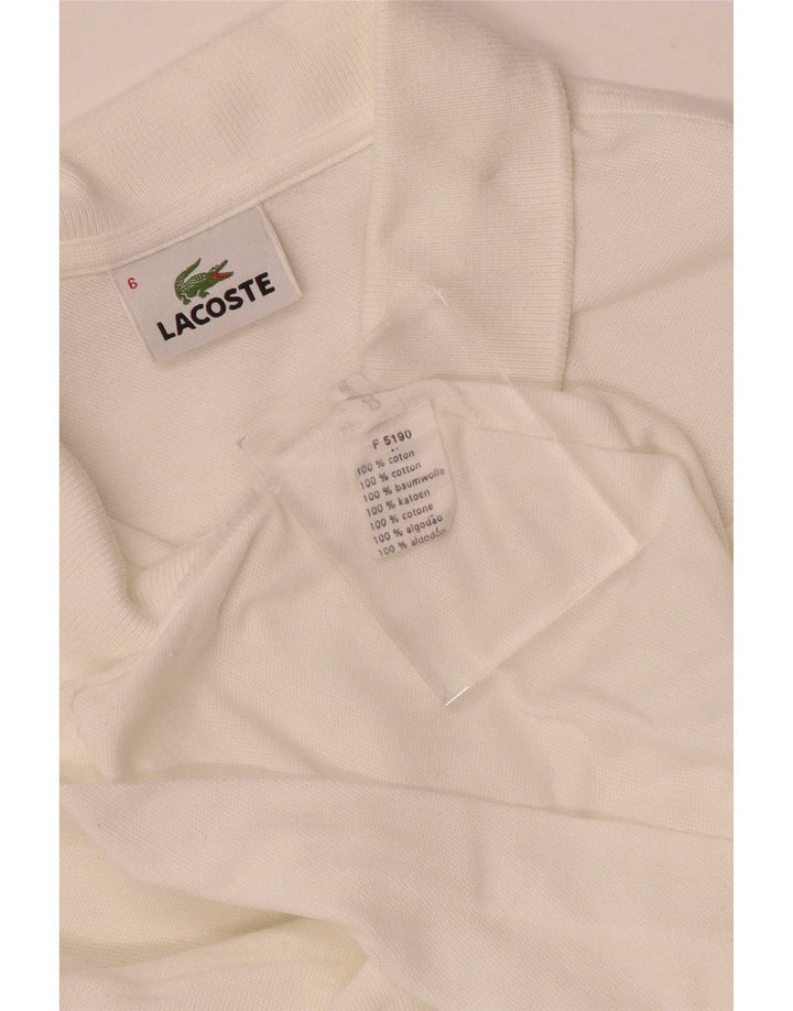 Polo da uomo Lacoste taglia 6 XL in cotone bianco