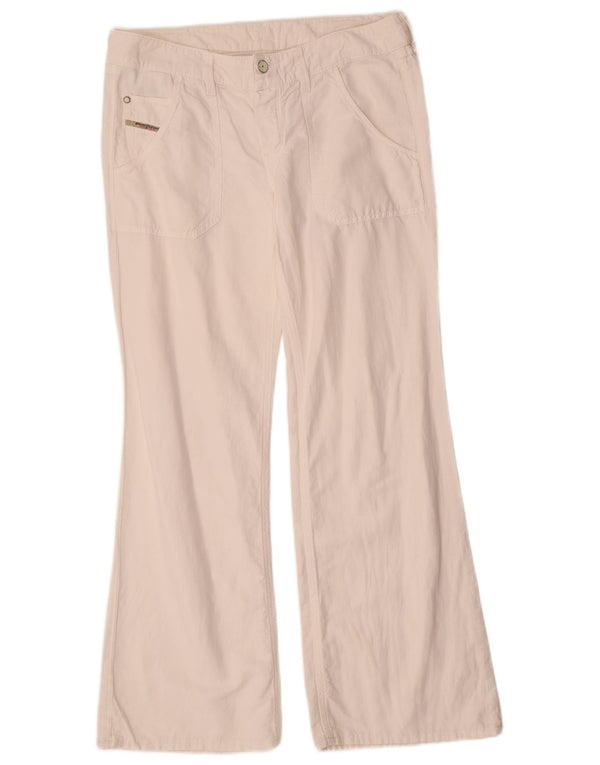 Pantaloni casual bootcut da donna Diesel W31 L31 cotone bianco