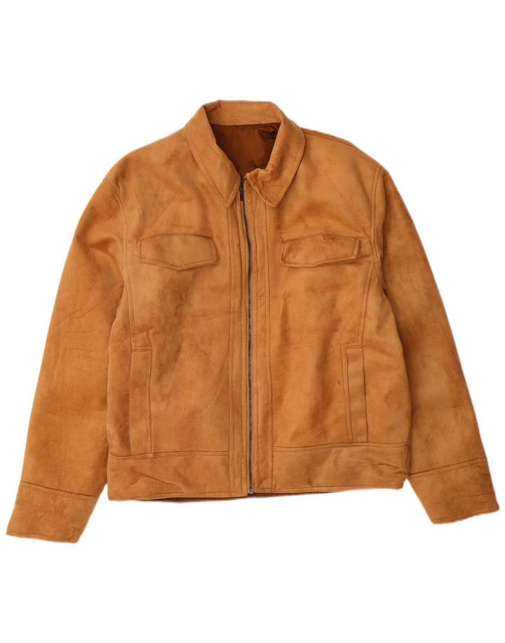 VINTAGE Womens Reversible Jacket UK 18 XL Brown