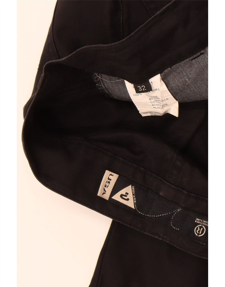GUESS Womens Straight Suit Trousers W32 L32 Black Cotton