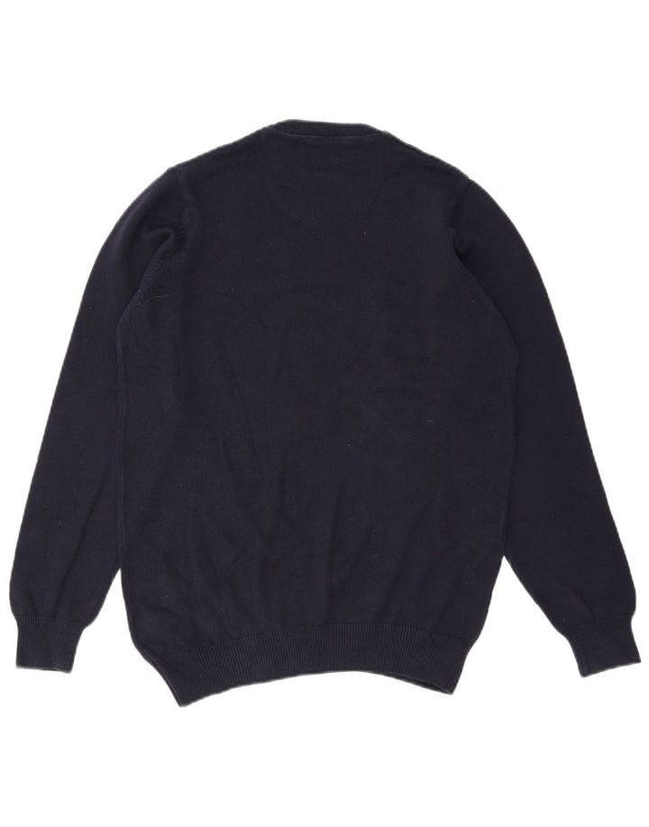 MARKS & SPENCER Maglione maglione girocollo da uomo piccolo in cotone blu navy