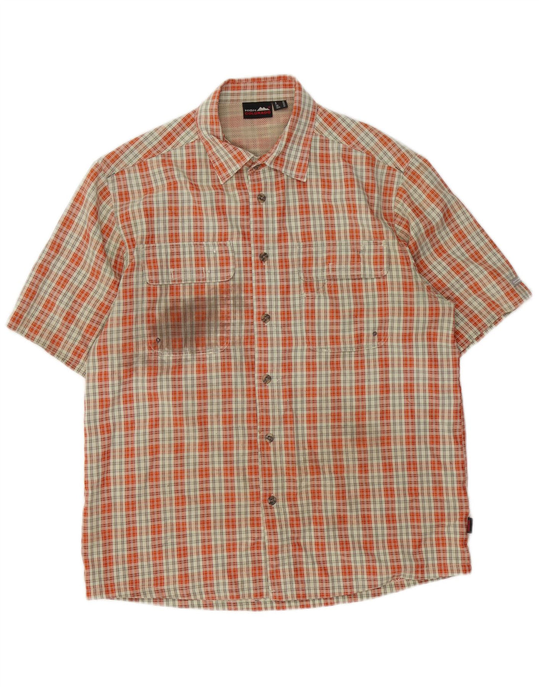 Camicia a maniche corte da uomo High Colorado a quadri arancione medio