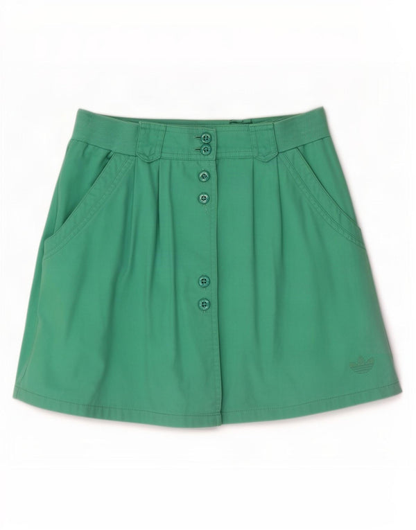 Minigonna da donna Adidas UK 10 piccola W26 cotone verde