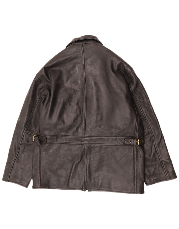 Giacca in pelle vintage da uomo UK 42 XL in pelle nera