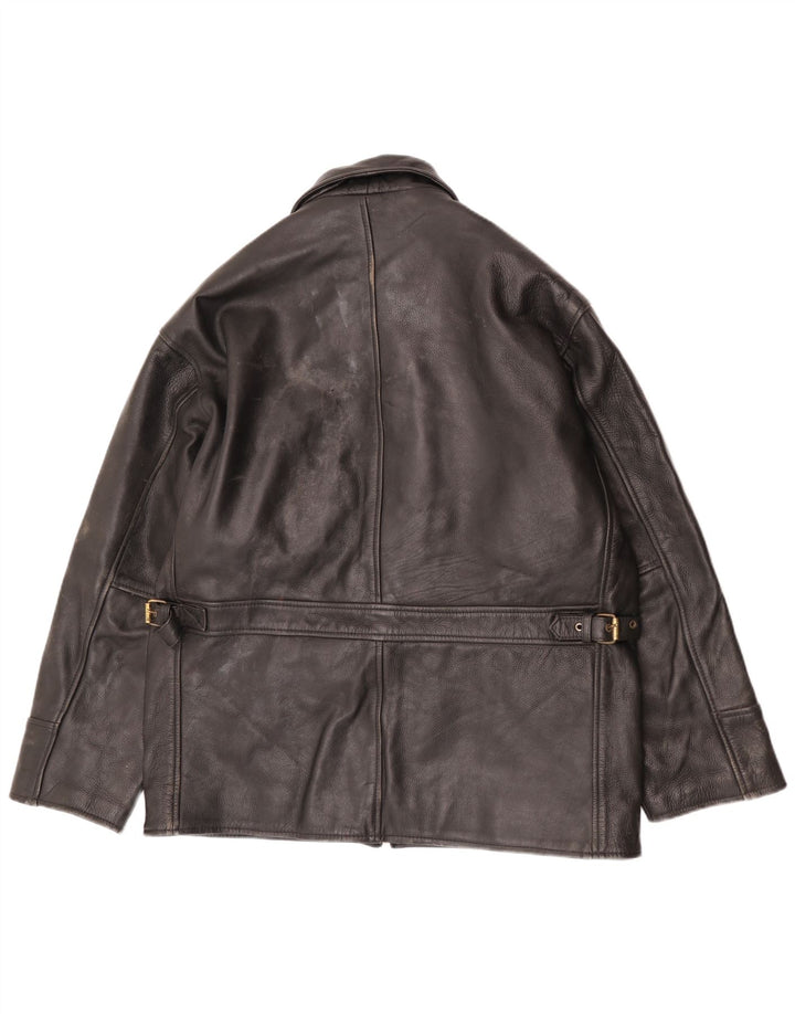 Giacca in pelle vintage da uomo UK 42 XL in pelle nera
