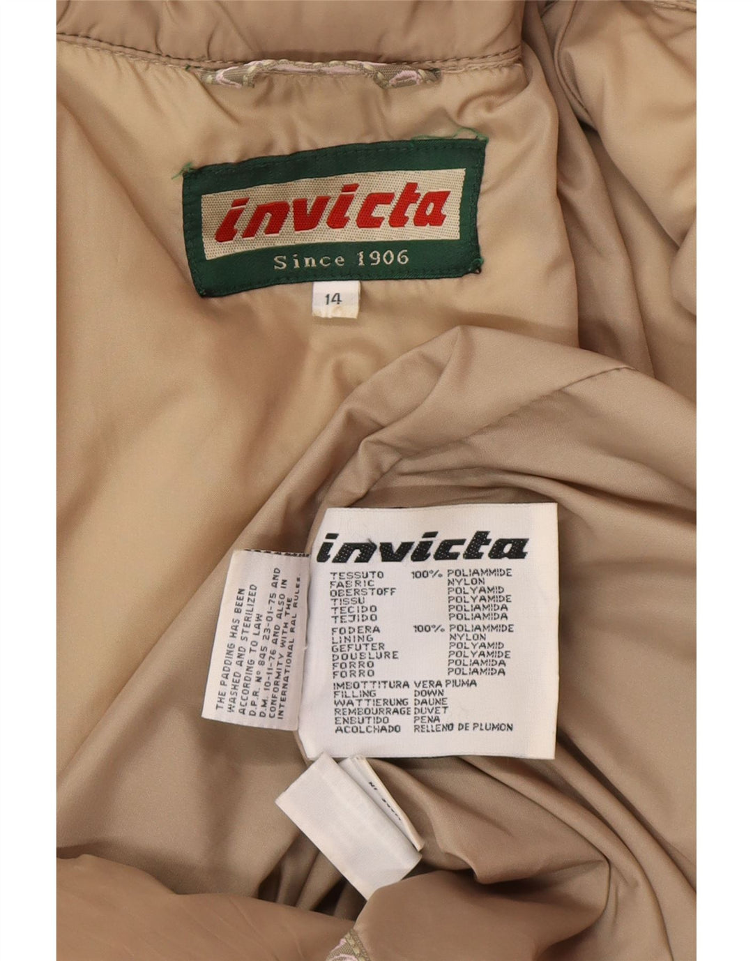 Cappotto imbottito da donna Invicta UK 14 Poliammide beige medio