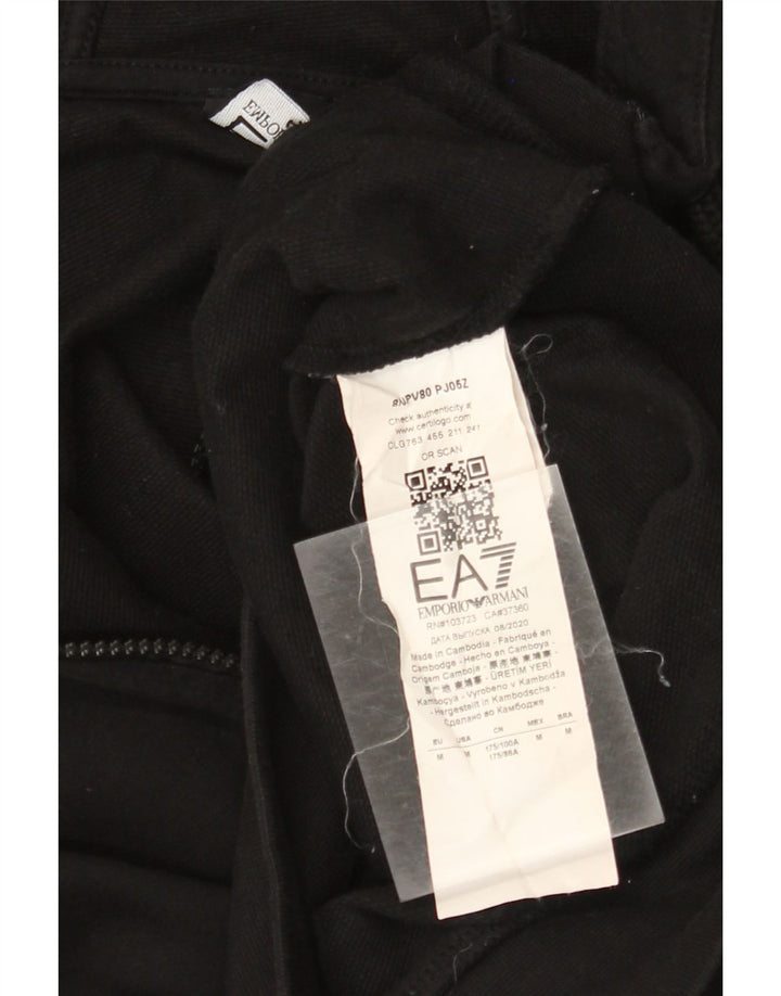 EMPORIO ARMANI Maglia con cappuccio e zip da donna UK 14 Medio Nero Cotone