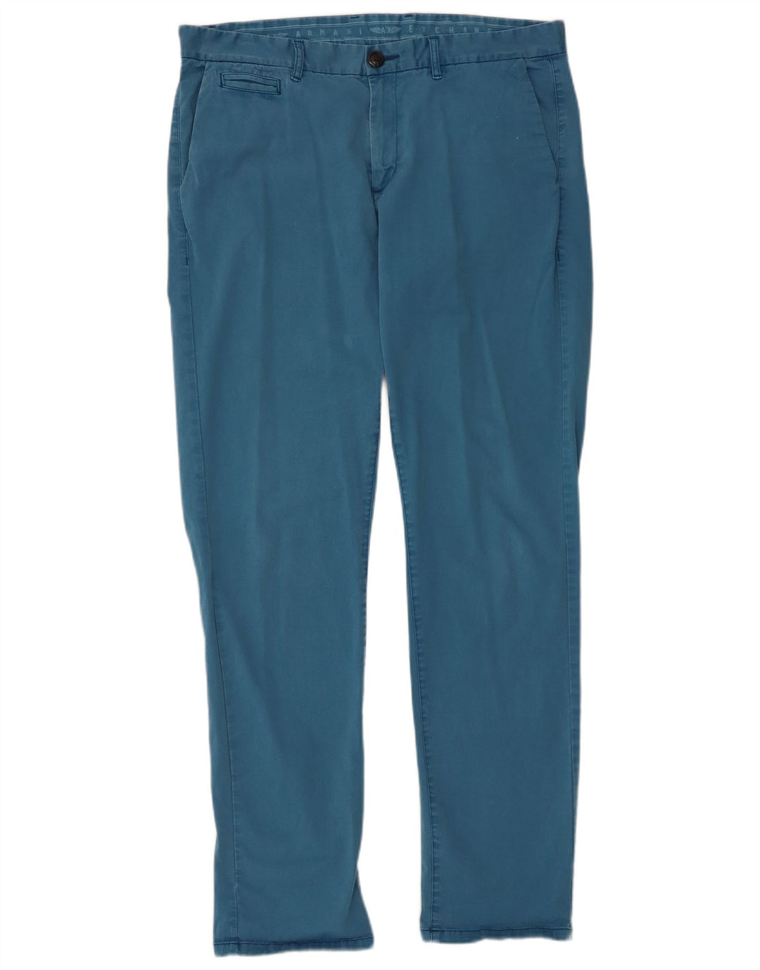ARMANI EXCHANGE Pantaloni chino slim da uomo W34 L32 in cotone blu
