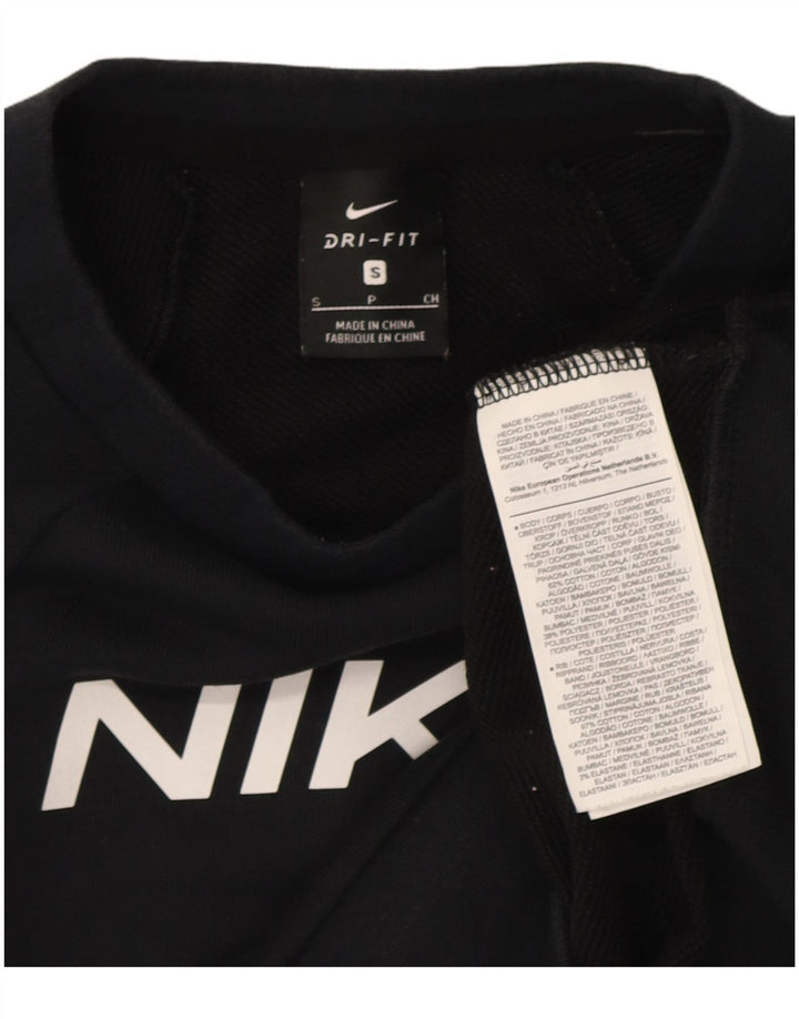 Felpa oversize con grafica corta Nike da donna UK 10 piccola nera