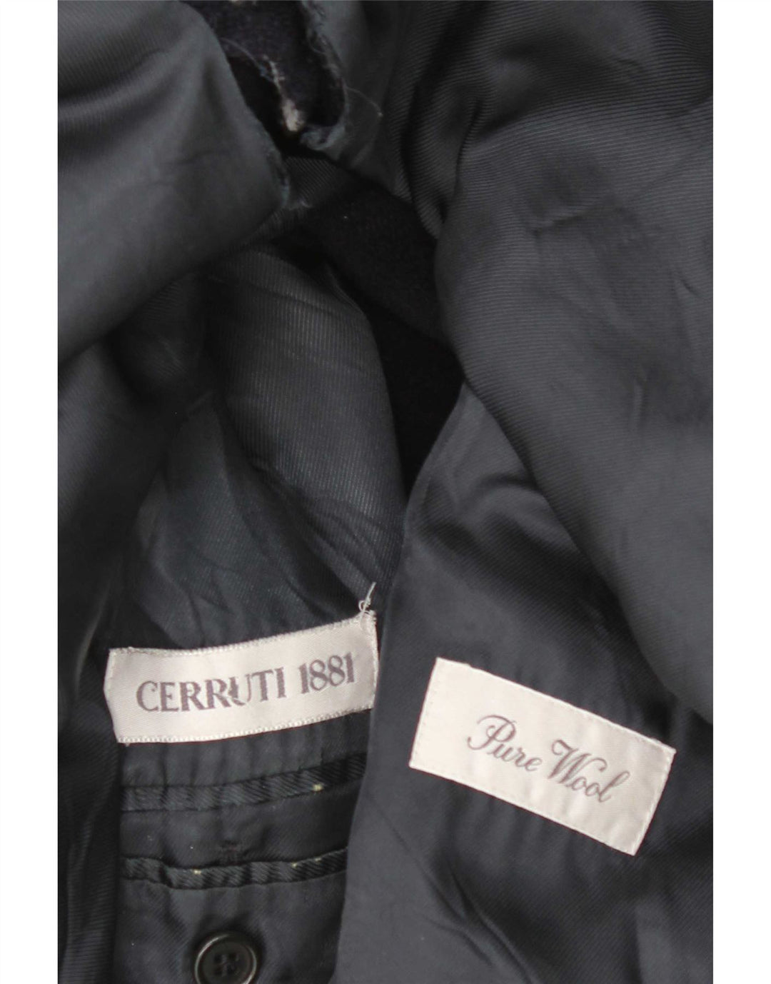 Cerruti 1881 Cappotto Uomo UK 38 Medium Blu Navy Lana Vergine
