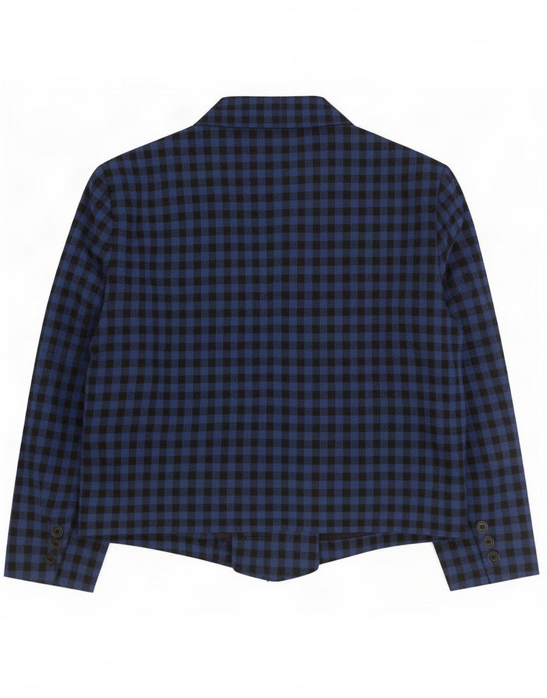 Giacca blazer vintage da donna a 1 bottone UK 14 a quadretti blu medio