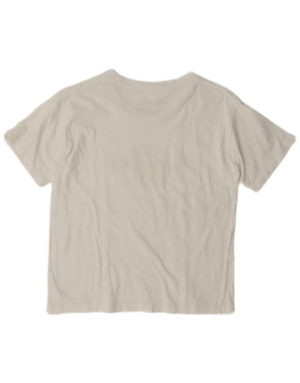 T-shirt grafica da donna Hard Rock Cafe Dublino Top UK 14 grande cotone bianco