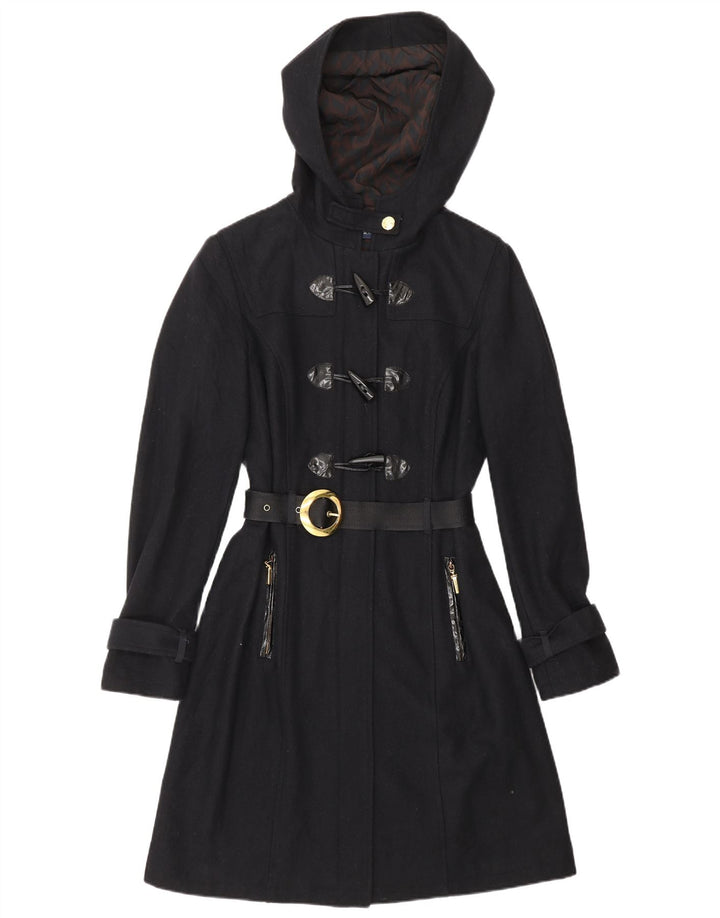 Montgomery con cappuccio da donna CARACTERE UK 10 piccolo in lana blu navy