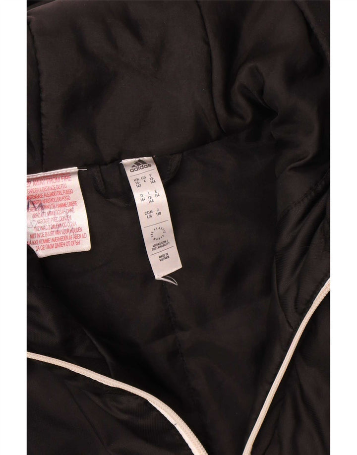 Cappotto imbottito con cappuccio Adidas da ragazzo 13-14 anni in poliestere nero