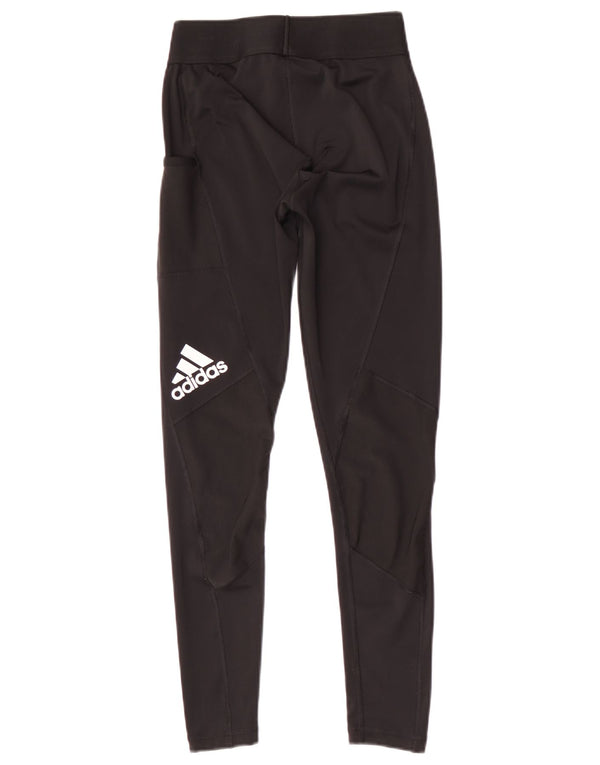 Adidas Womens Tech Fit Graphic Leggings UK 8/10 Small Black Polyester