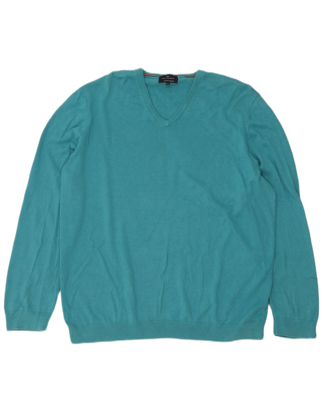 Maglione maglione con scollo a V da uomo Marks & Spencer 2XL cotone turchese