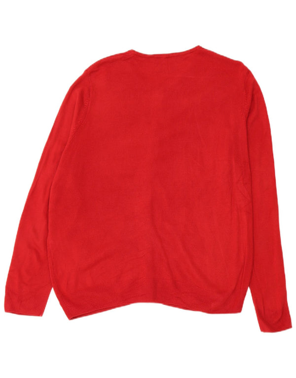 Maglione cardigan da donna Marks & Spencer UK 16 grande acrilico rosso