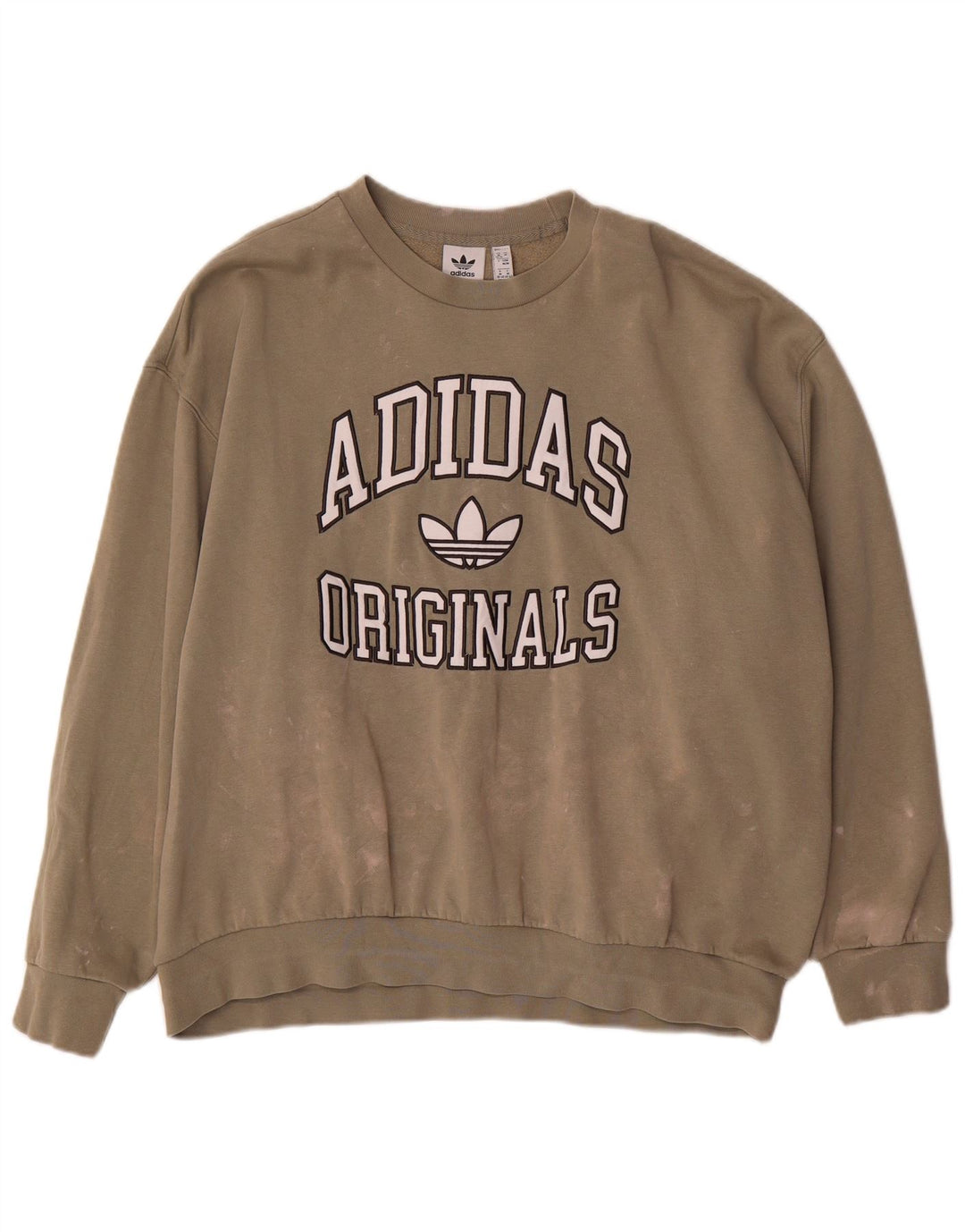 Felpa oversize con grafica Adidas da donna UK 12/14 Medio Cachi