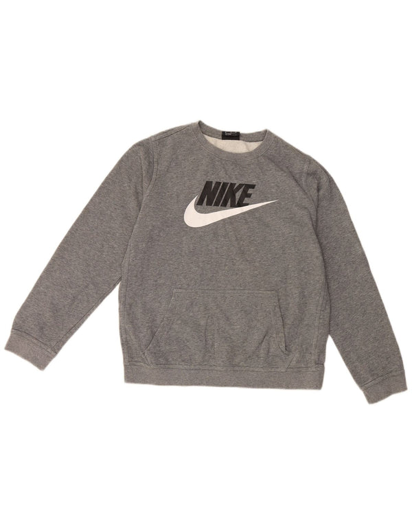 Felpa grafica Nike da ragazzo, 13-14 anni, XL, cotone grigio