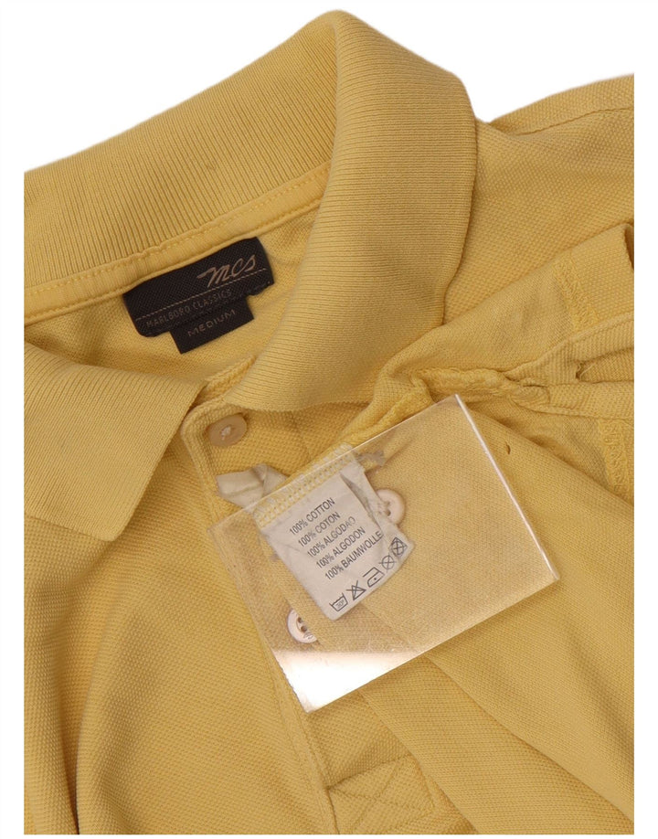 Polo da uomo Marlboro Classics in cotone giallo medio