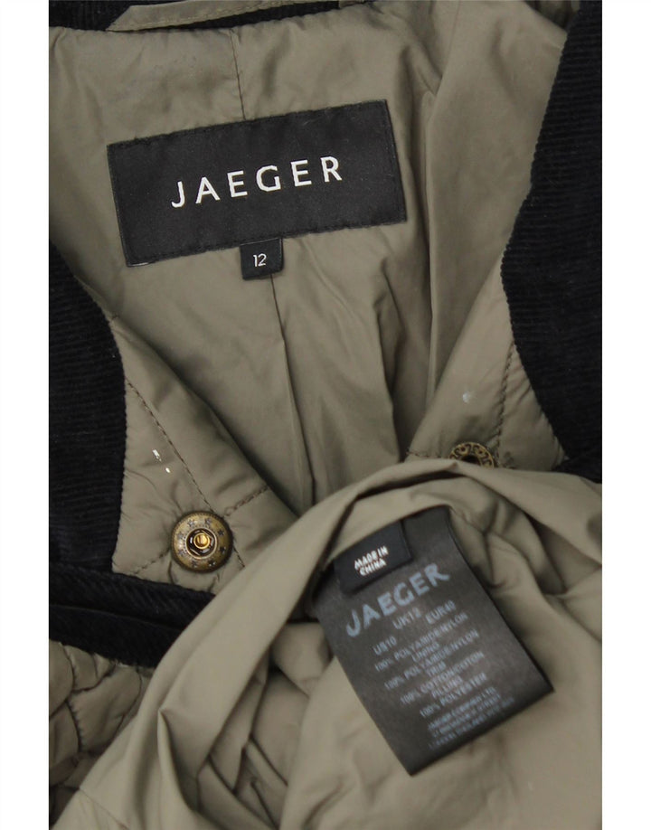 Giacca trapuntata da donna Jaeger UK 12 Medium Khaki Poliammide