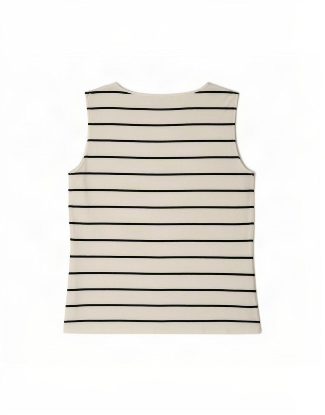 Canotta da donna Belfe UK 12 cotone a righe bianche medie