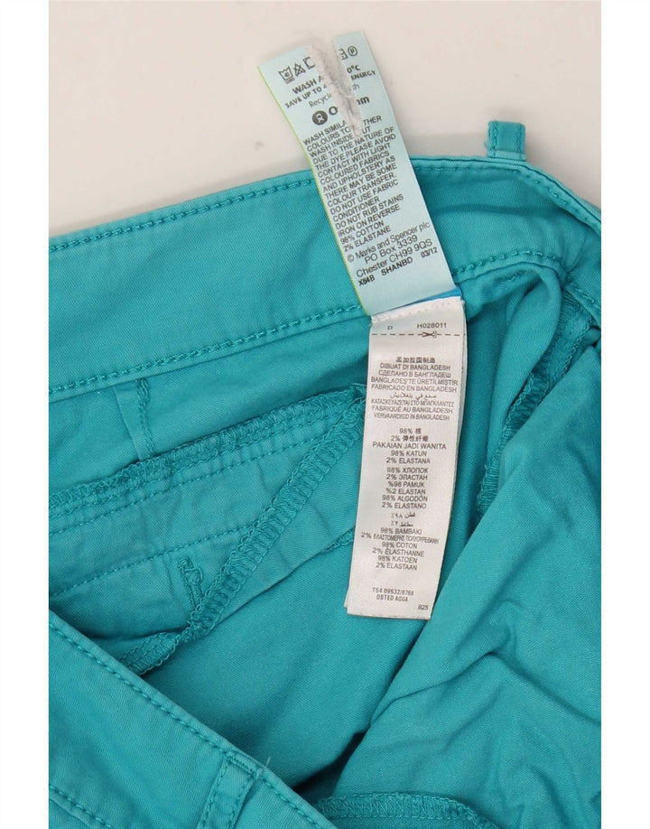 Pantaloni Capri da donna Marks & Spencer UK 10 Small W32 L18 Turchese