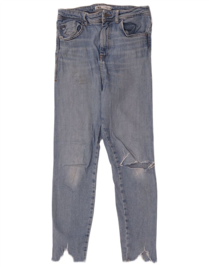 Jeans skinny effetto invecchiato Zara da donna EU 40 medio W30 L28 blu