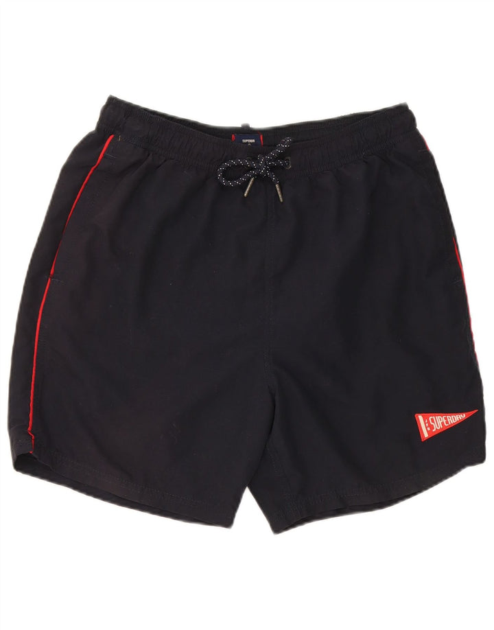 Pantaloncini sportivi da uomo Superdry grandi neri in poliestere