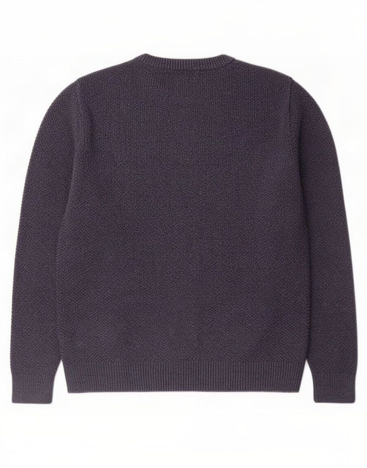 Maglione maglione girocollo da uomo Marks & Spencer cotone medio blu navy