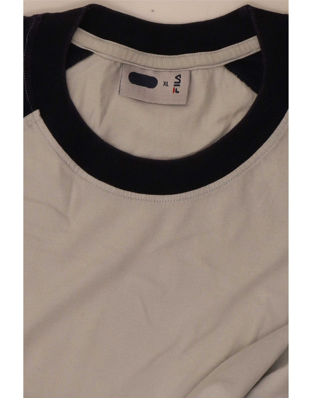 T-shirt Fila da uomo Top XL in cotone color block grigio