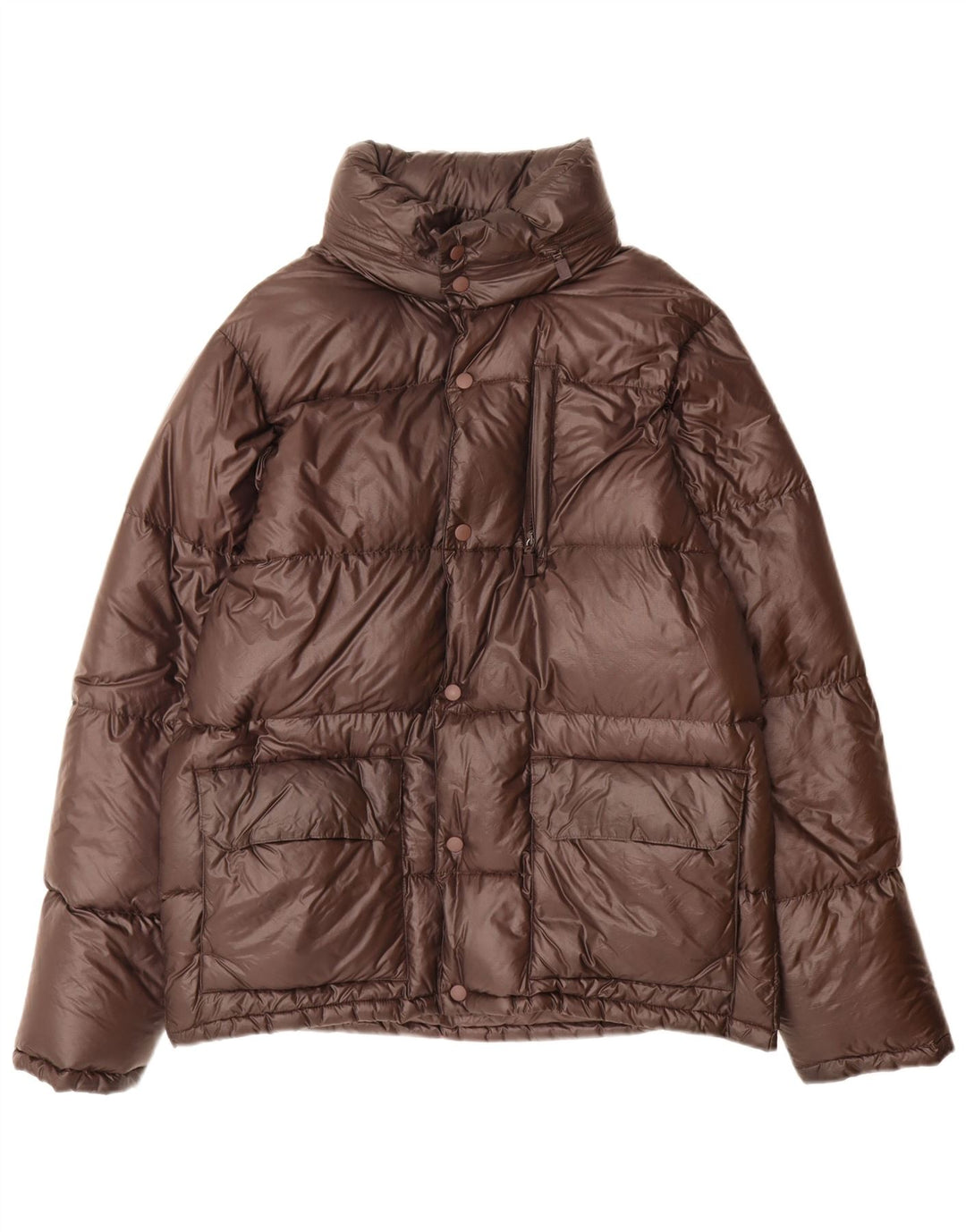 Giacca imbottita con cappuccio da uomo Aspesi UK 38 Nylon marrone medio