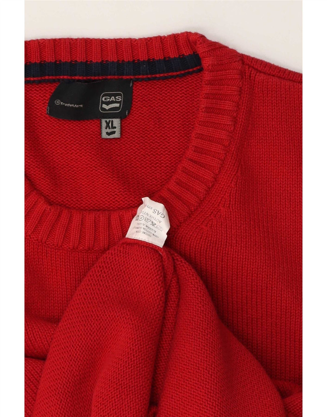 Maglione maglione girocollo da uomo Gas XL in cotone rosso