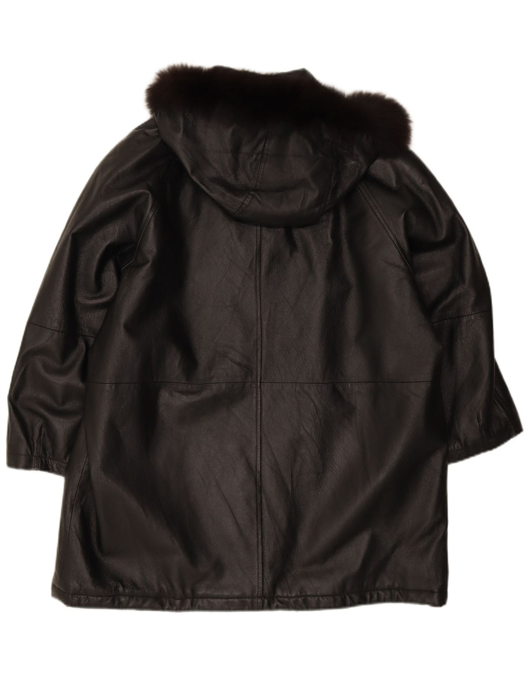 Cappotto oversize in pelle con cappuccio da donna Privilegi IT 44 medio in pelle nera
