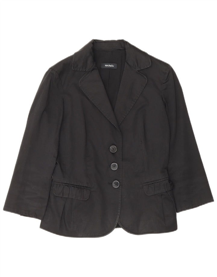 Giacca blazer da donna a 3 bottoni con maniche a 3/4 Max & Co. UK 6 XS cotone nero