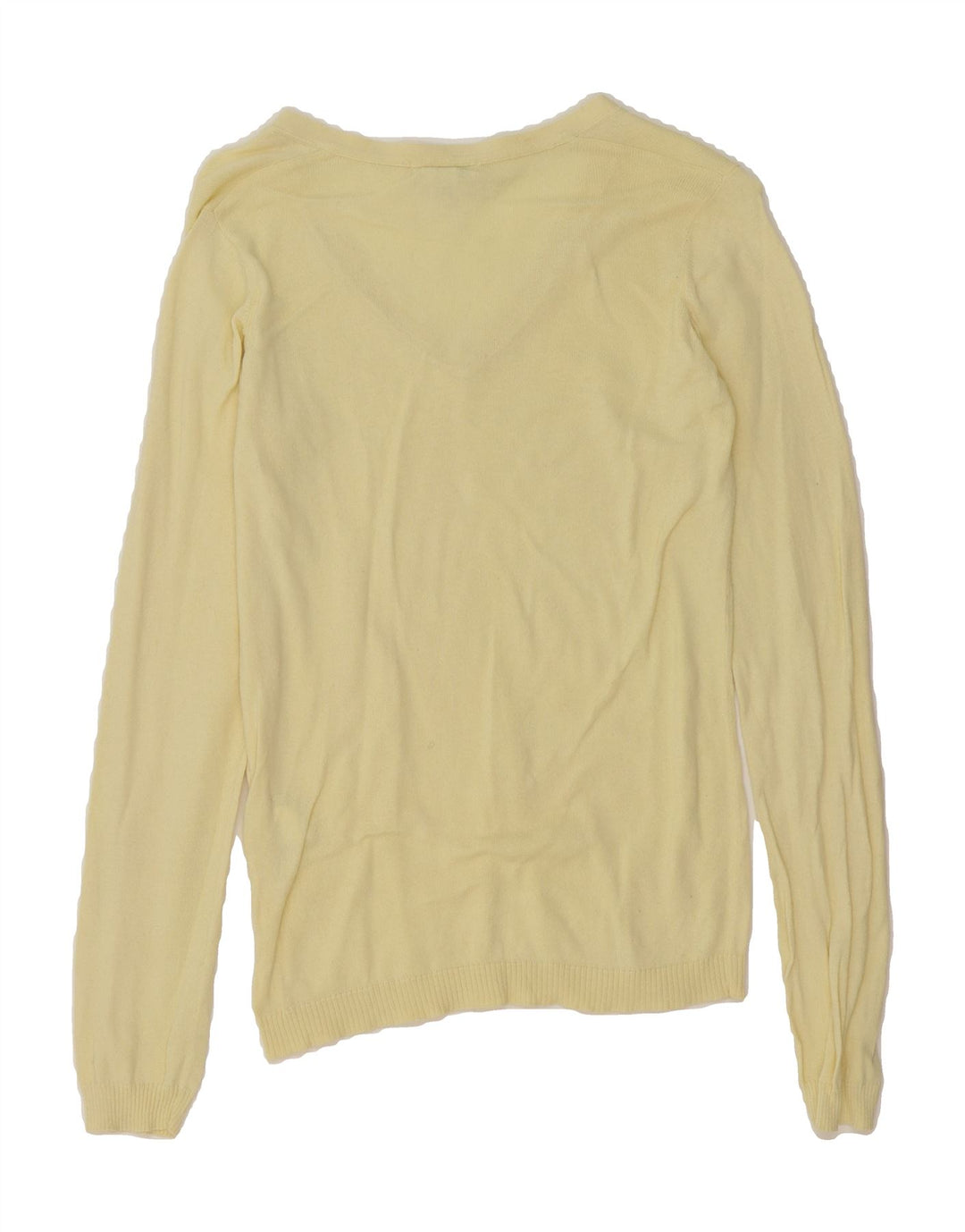 LACOSTE Womens V-Neck Jumper Sweater Size 36 Small Yellow Cotton Vintage Lacoste and Second-Hand Lacoste from Messina Hembry 