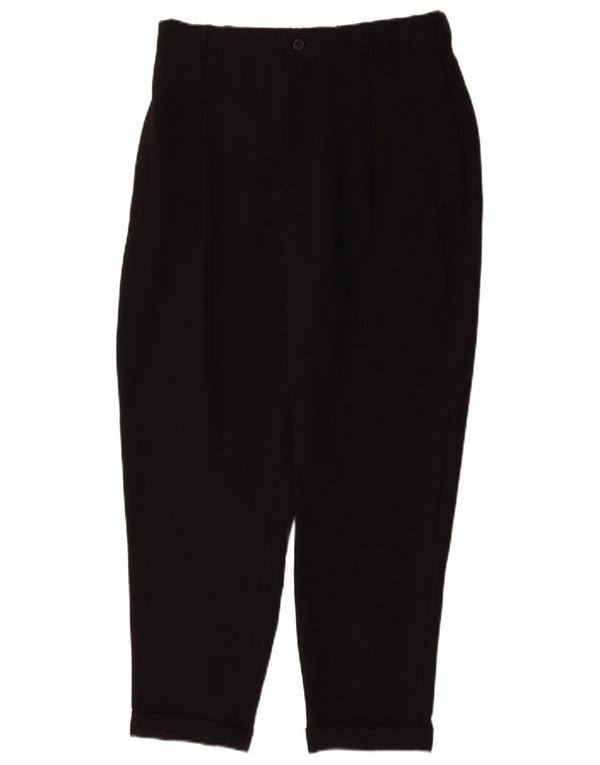 Pantaloni corti a vita alta da donna Zara grandi W32 L25 poliestere nero